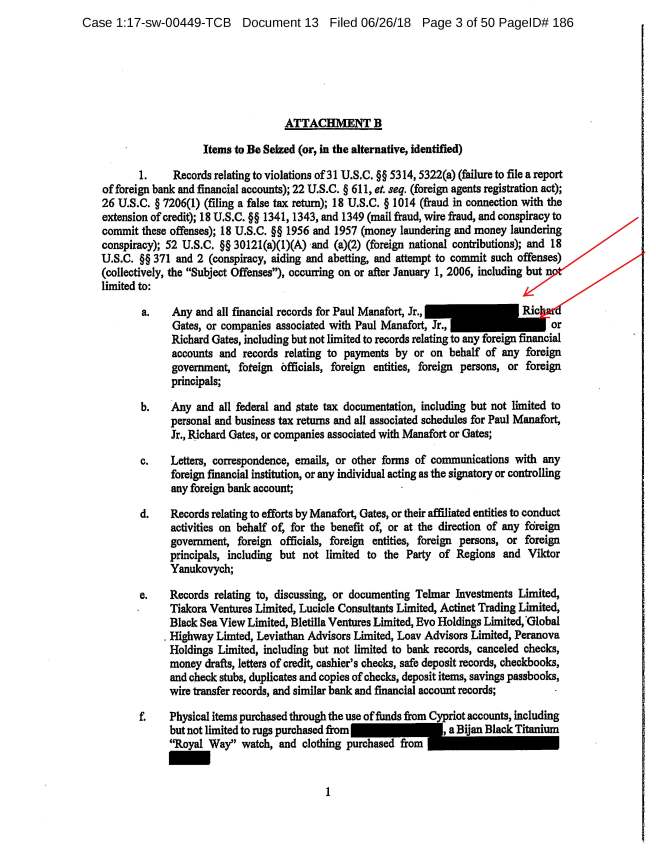 Pages from Unsealed Warrant Application
