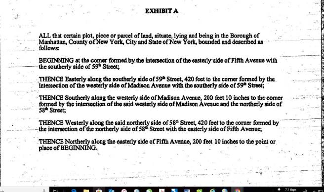 Exhibit A legal description of 767 Fifth